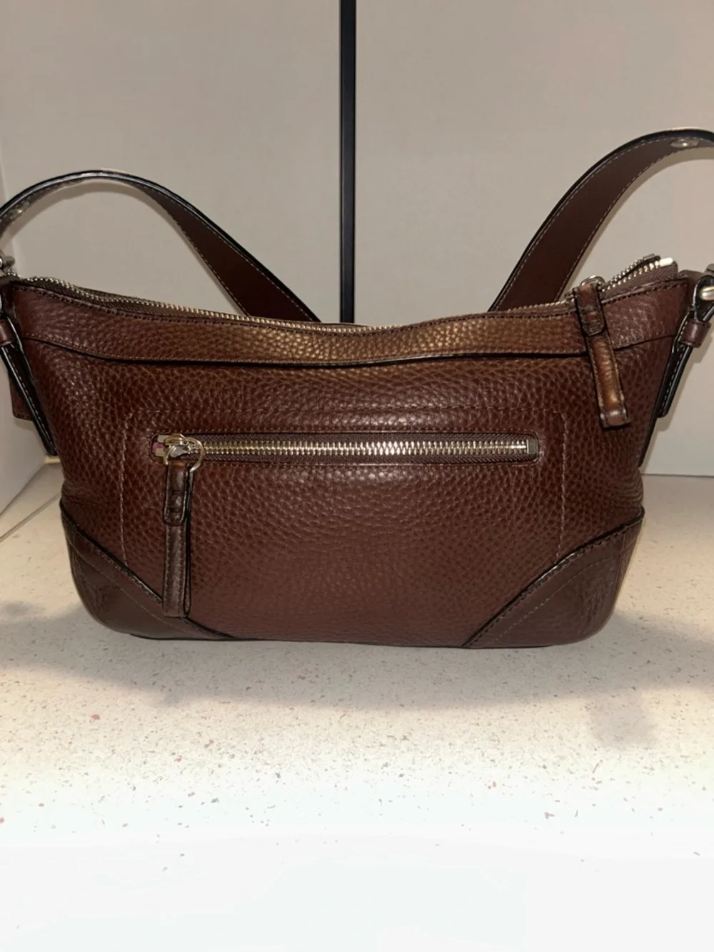Classic Coach Brown SoHo Pebbled Leather Shoulder Bag - Picture 4 of 14